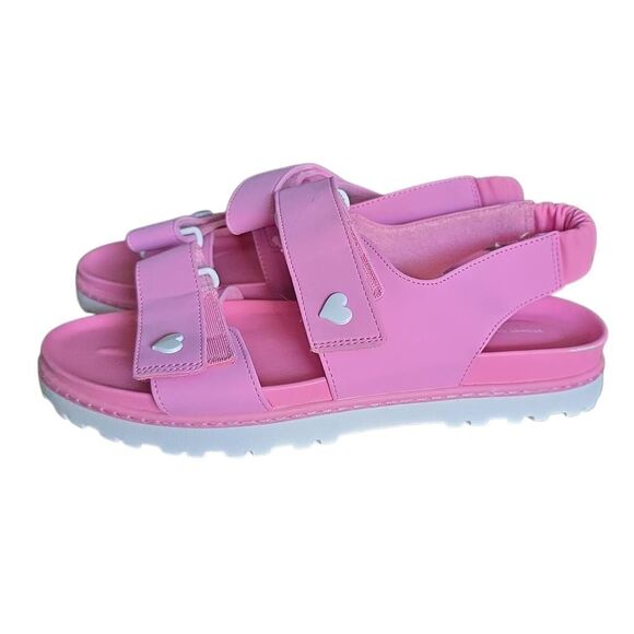 Stoney Clover Lane X Target Women's Size 6 Pink White Heart Strap Sandals - Picture 1 of 5
